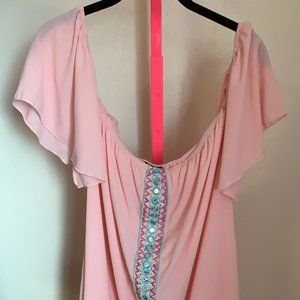 Pink Off Shoulder Dress